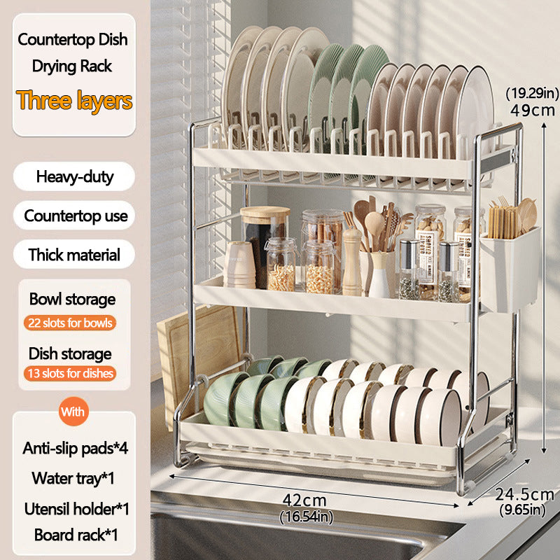 Dish Drying Rack – Bowl & Plate Drainer for Kitchen Counter