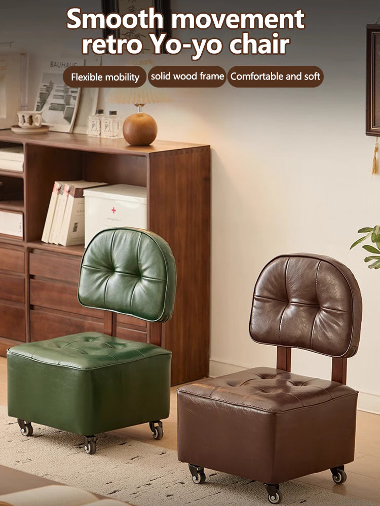 Swivel Rolling Stool Chair|360° Caster Wheel Small Chair|Portable Rolling Chair with Casters
