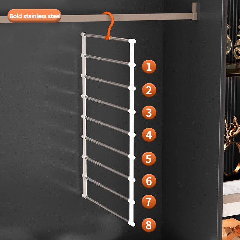 Foldable Multi-Layer Pants Rack – Space-Saving Stainless Steel Hanger