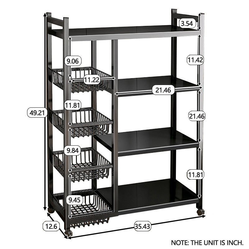 Side Mesh Basket Multifunctional Storage Rack|Kitchen trolley rack