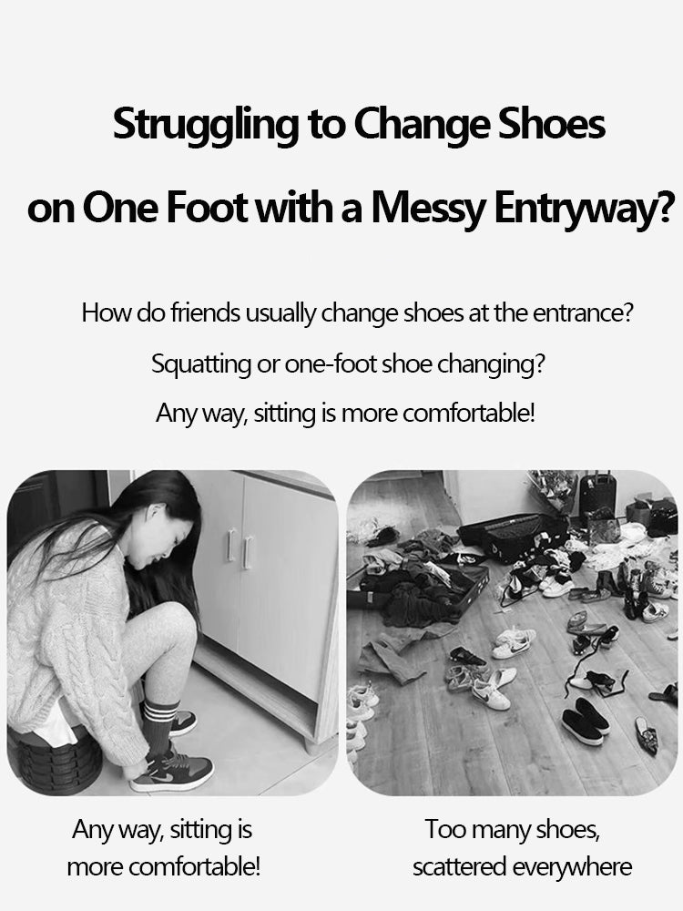 Shoe Changing Bench with Storage Shelves