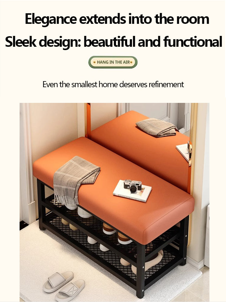 Shoe Changing Bench with Storage Shelves