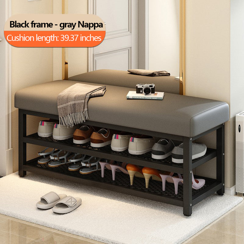 Shoe Changing Bench with Storage Shelves