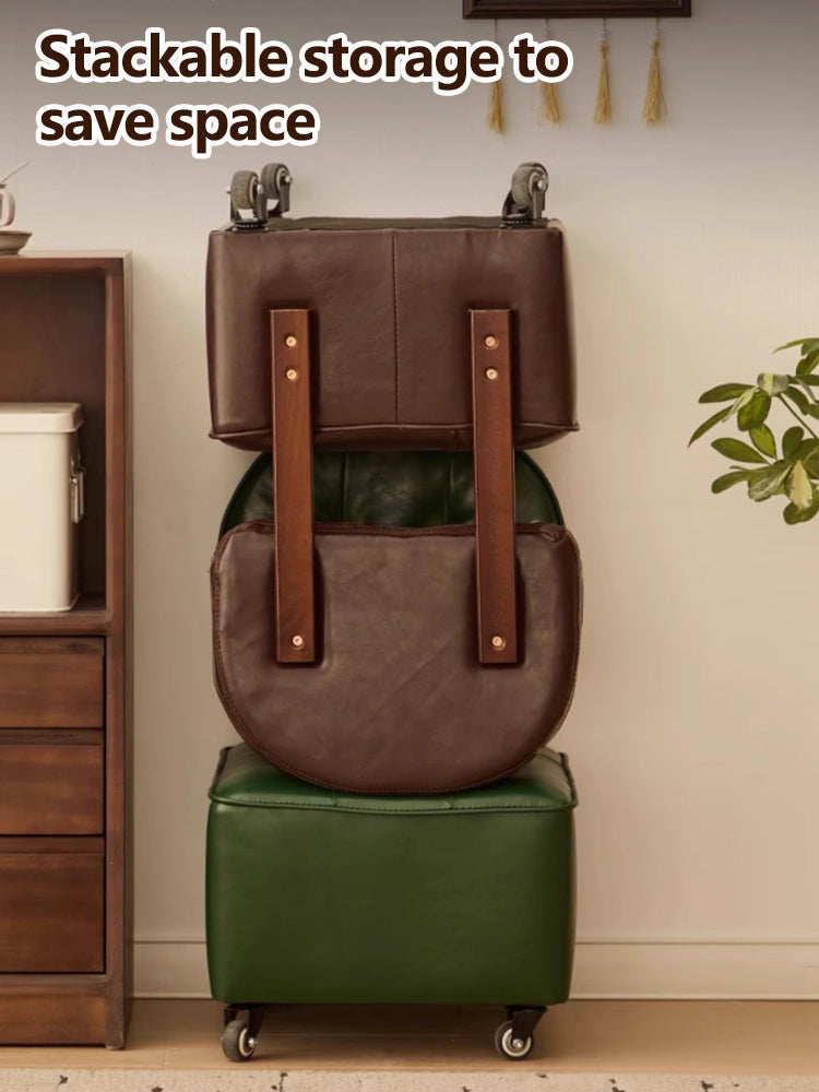 Swivel Rolling Stool Chair|360° Caster Wheel Small Chair|Portable Rolling Chair with Casters