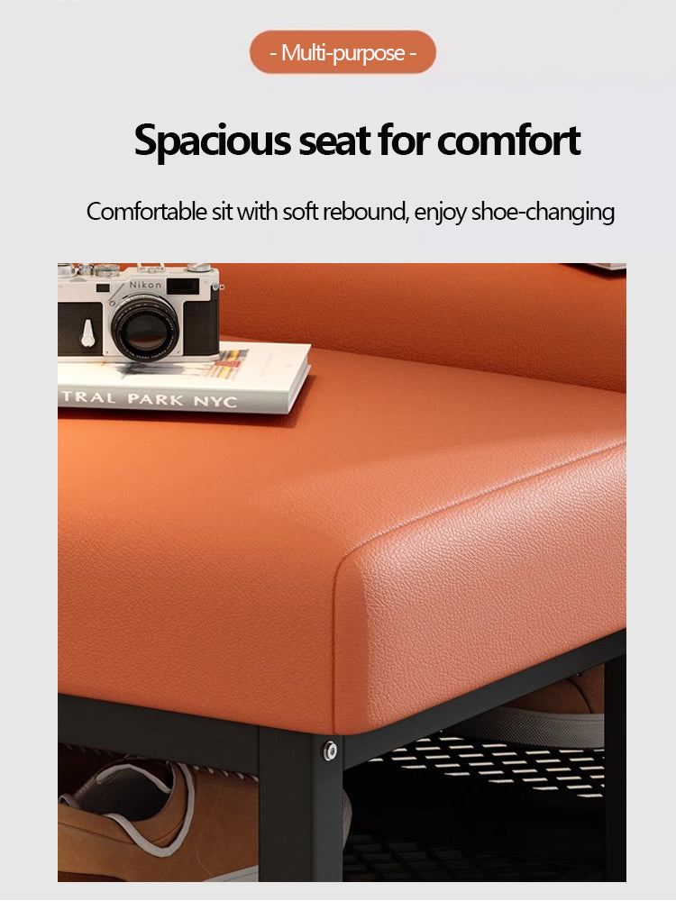 Shoe Changing Bench with Storage Shelves