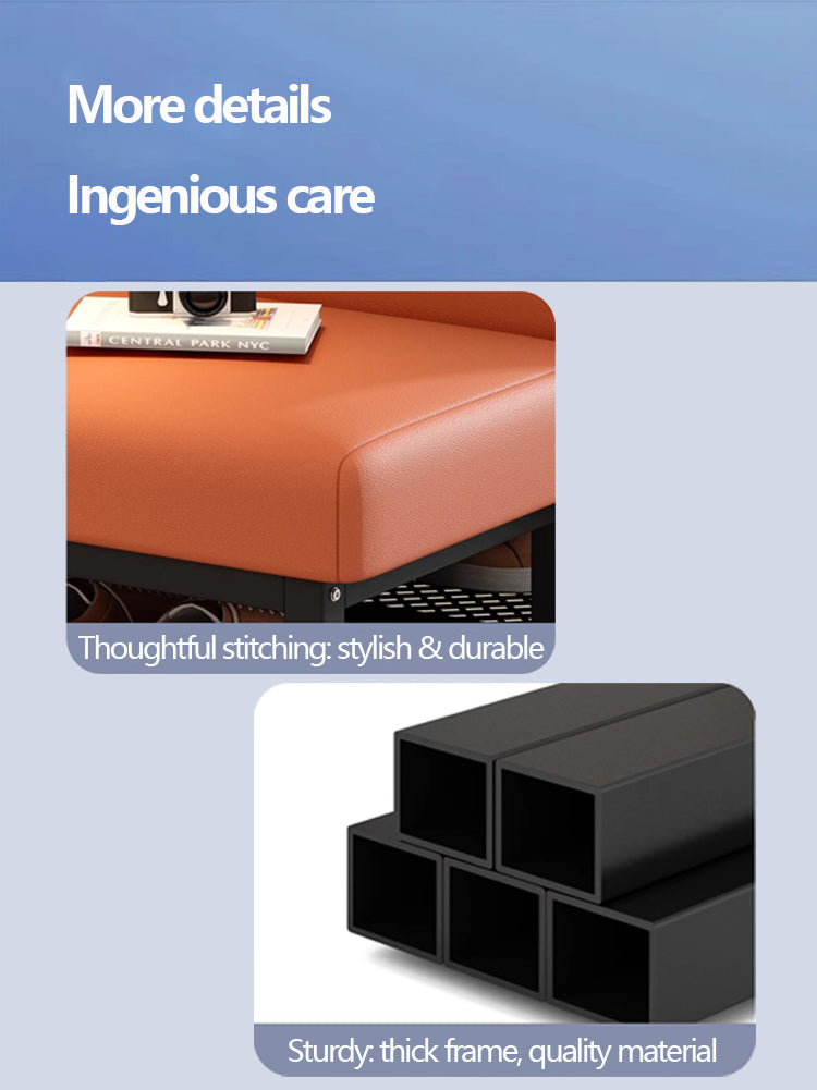 Shoe Changing Bench with Storage Shelves