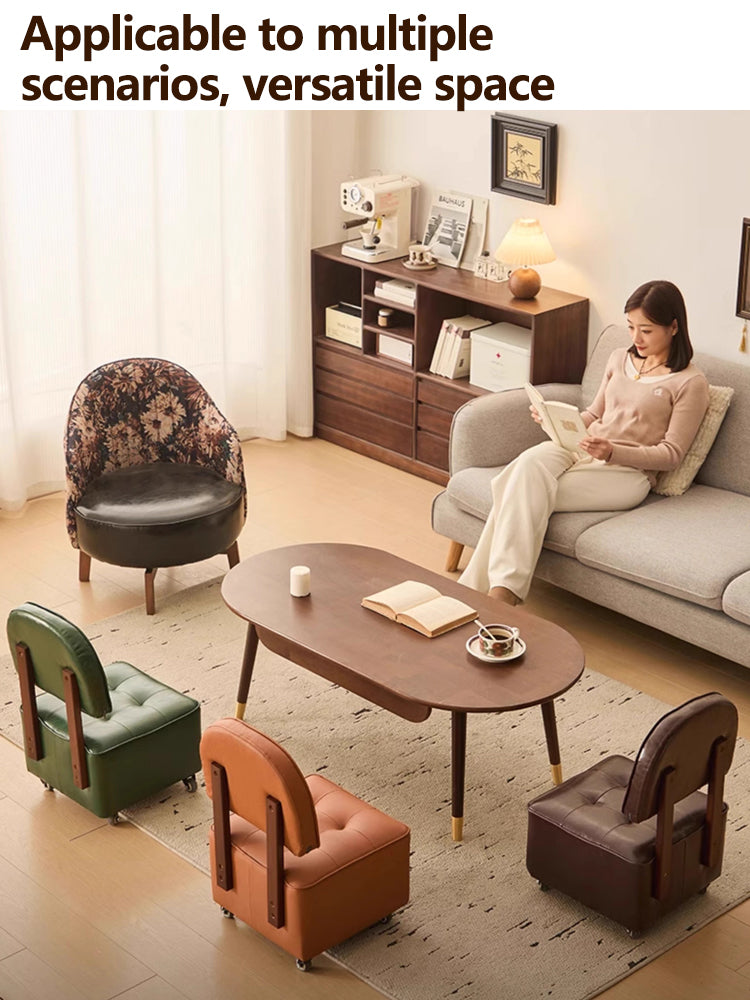 Swivel Rolling Stool Chair|360° Caster Wheel Small Chair|Portable Rolling Chair with Casters