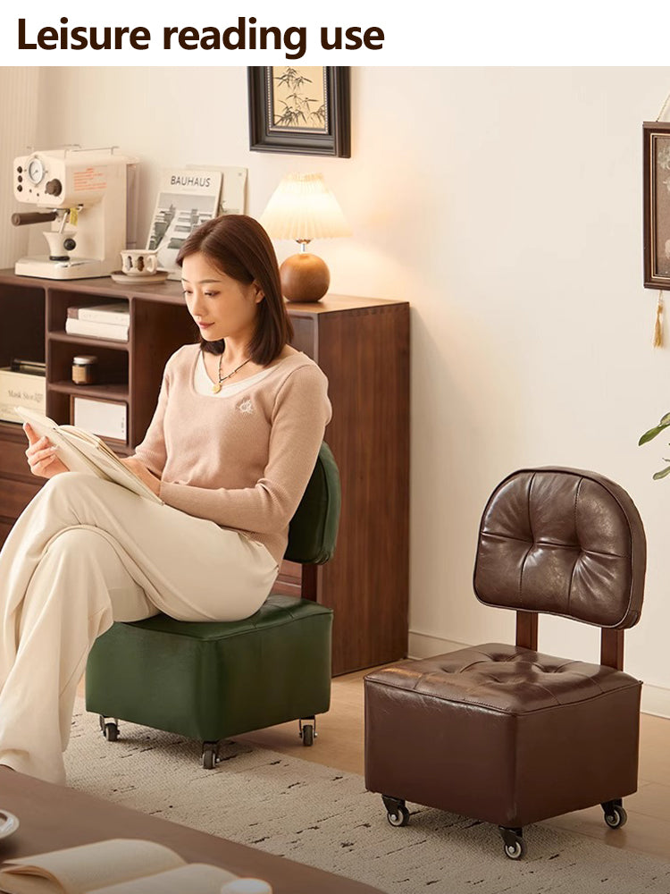 Swivel Rolling Stool Chair|360° Caster Wheel Small Chair|Portable Rolling Chair with Casters