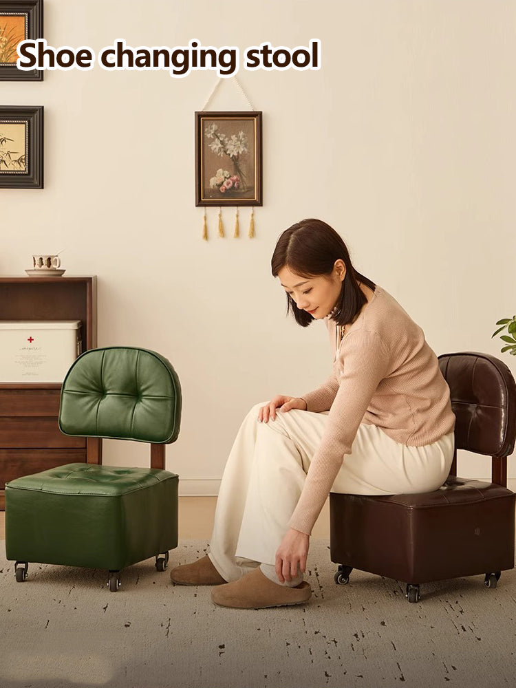 Swivel Rolling Stool Chair|360° Caster Wheel Small Chair|Portable Rolling Chair with Casters