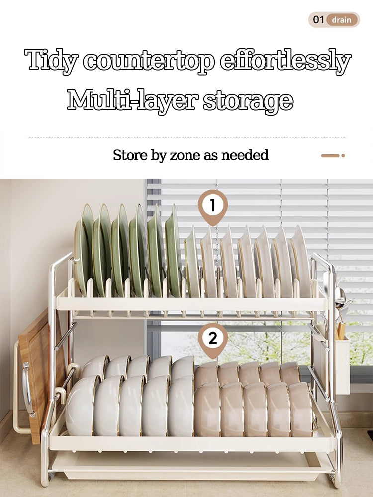 Dish Drying Rack – Bowl & Plate Drainer for Kitchen Counter