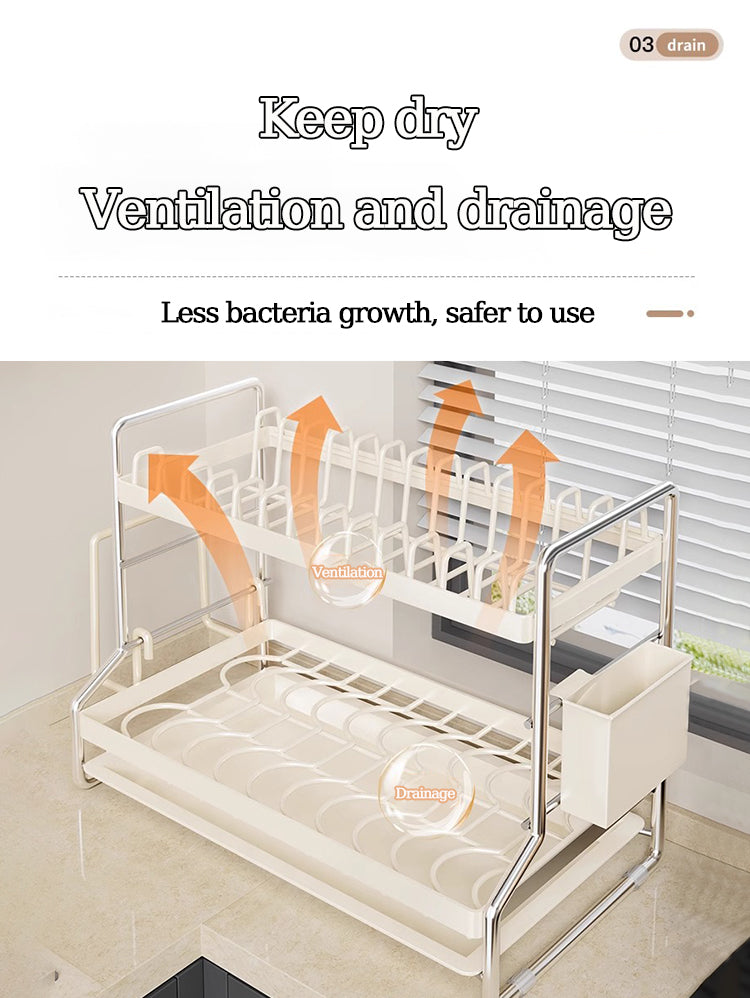 Dish Drying Rack – Bowl & Plate Drainer for Kitchen Counter