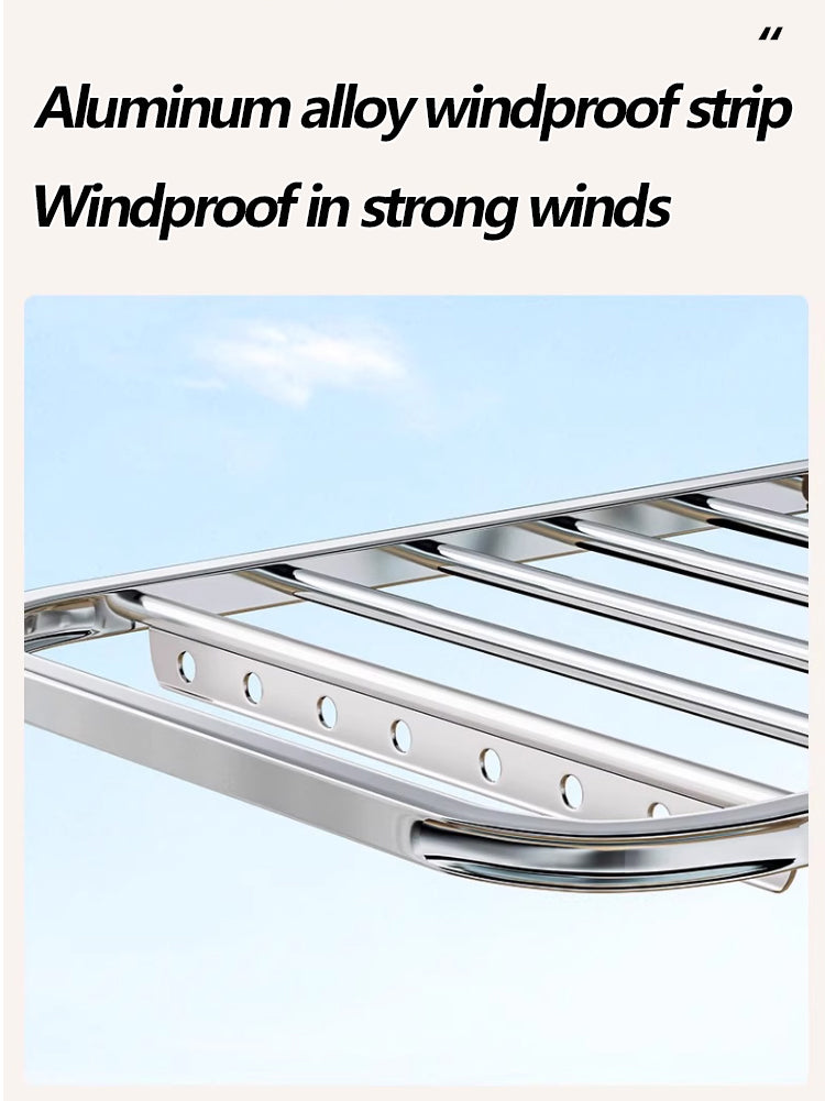 Foldable Stainless Steel Winged Clothes Drying Rack – Multi-Layer & Movable Design