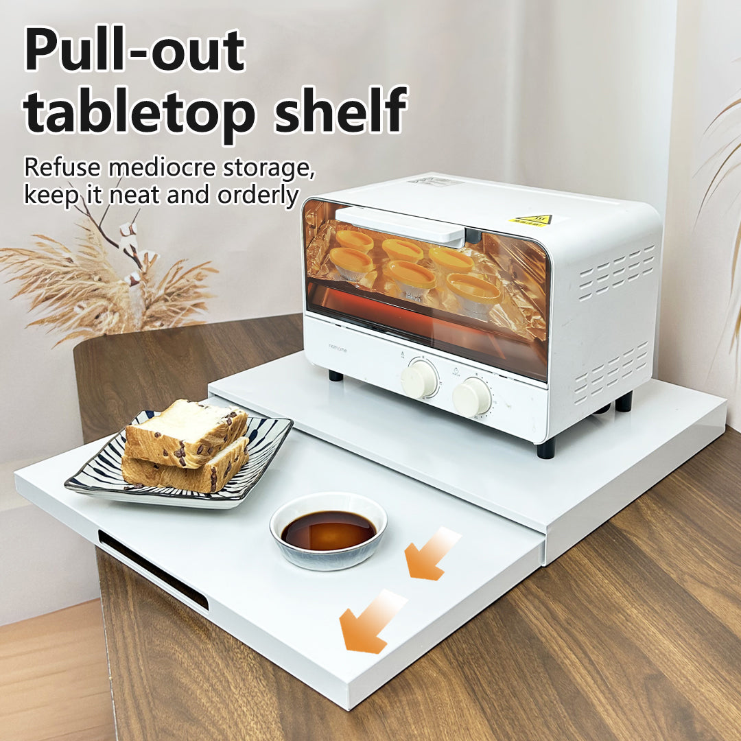 Pull-Out Microwave Rack|Storage Shelf|Rack for Coffee Maker|Extendable Countertop