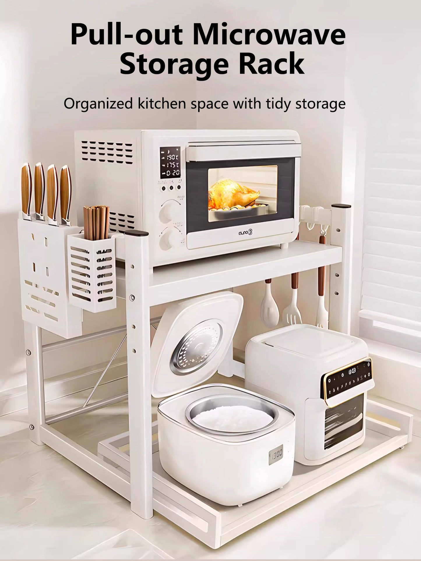 Countertop Rice Cooker and Microwave Storage Rack