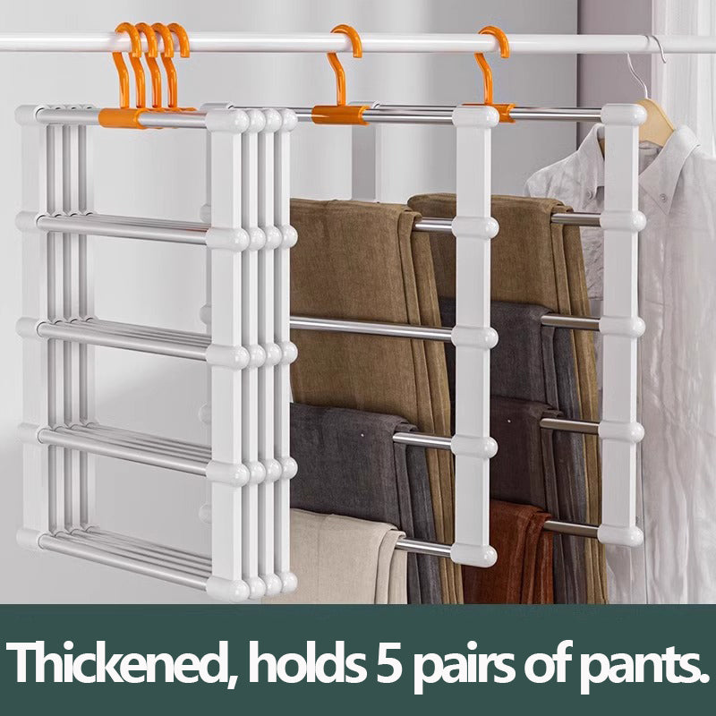 Foldable Multi-Layer Pants Rack – Space-Saving Stainless Steel Hanger