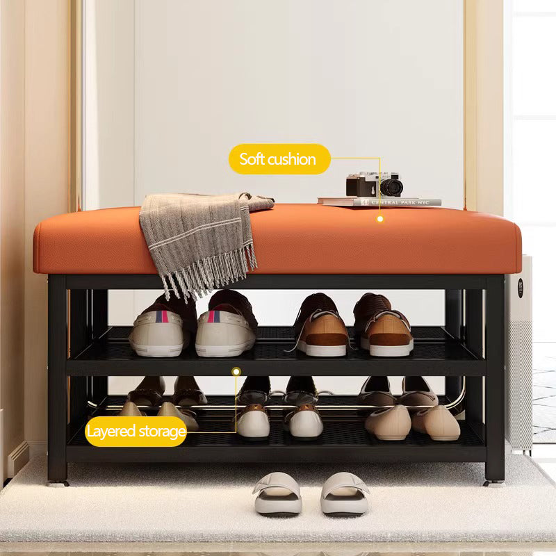 Shoe Changing Bench with Storage Shelves