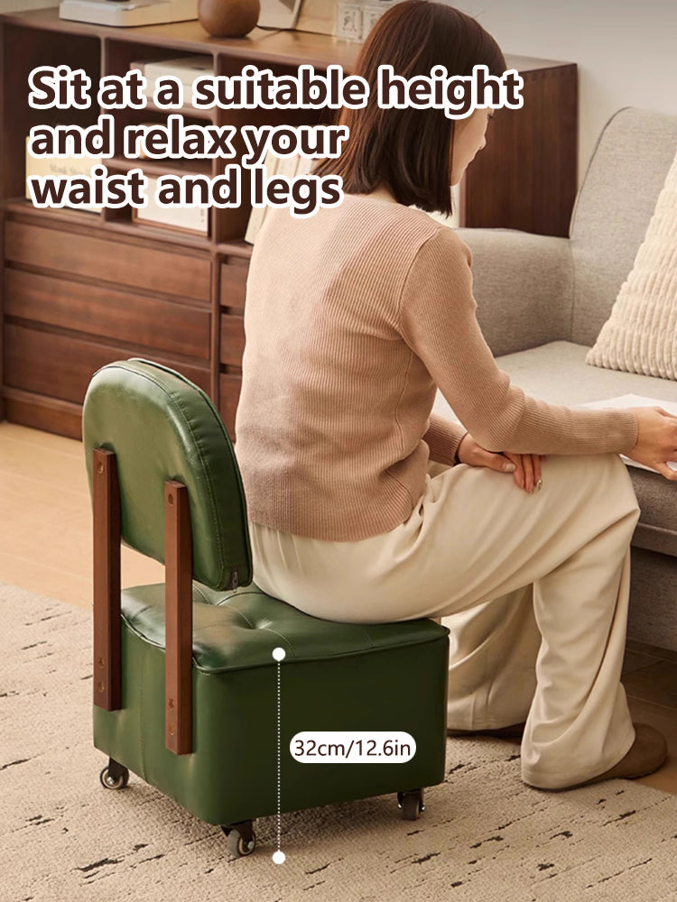 Swivel Rolling Stool Chair|360° Caster Wheel Small Chair|Portable Rolling Chair with Casters
