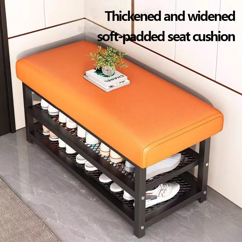 Shoe Changing Bench with Storage Shelves