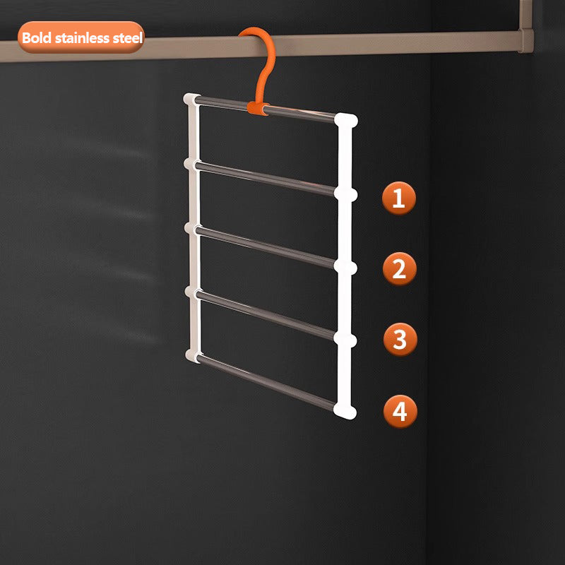 Foldable Multi-Layer Pants Rack – Space-Saving Stainless Steel Hanger
