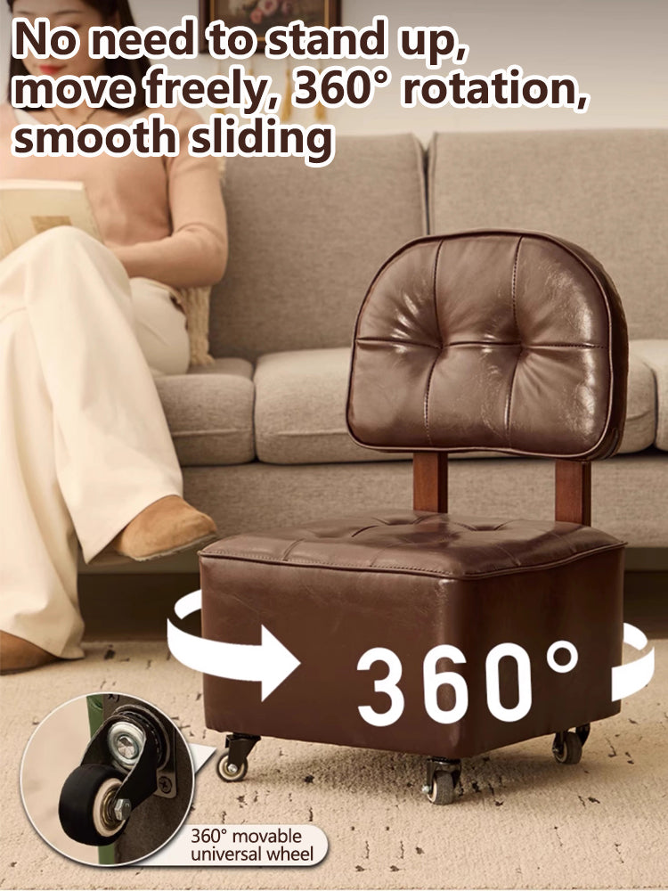 Swivel Rolling Stool Chair|360° Caster Wheel Small Chair|Portable Rolling Chair with Casters