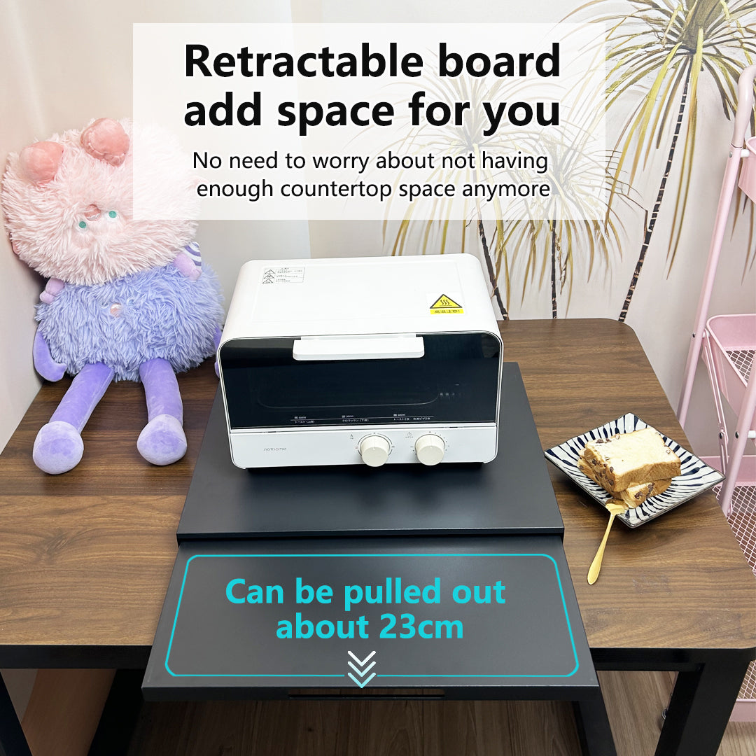 Pull-Out Microwave Rack|Storage Shelf|Rack for Coffee Maker|Extendable Countertop