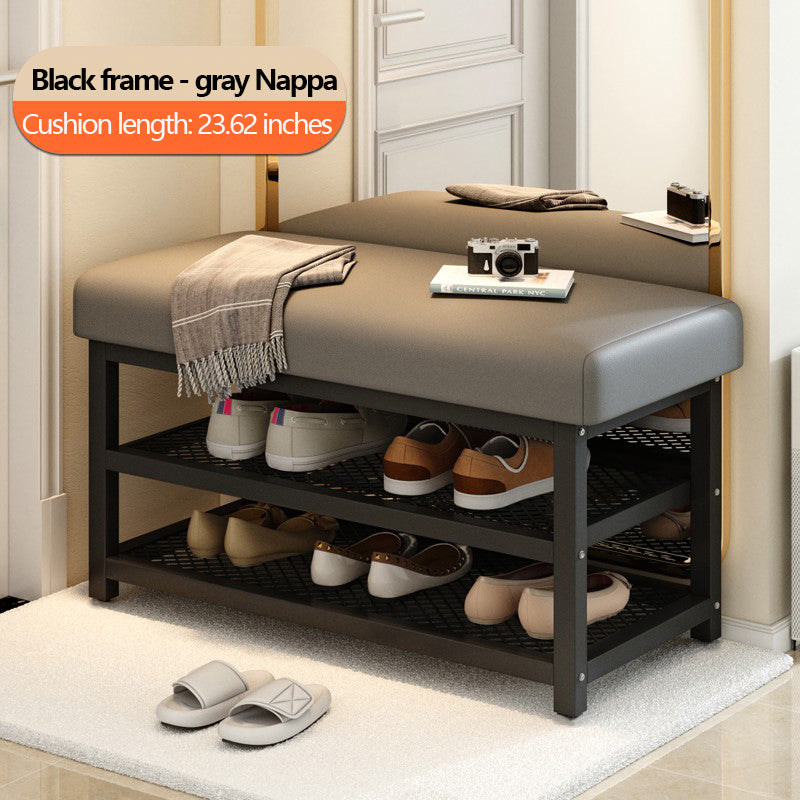 Shoe Changing Bench with Storage Shelves