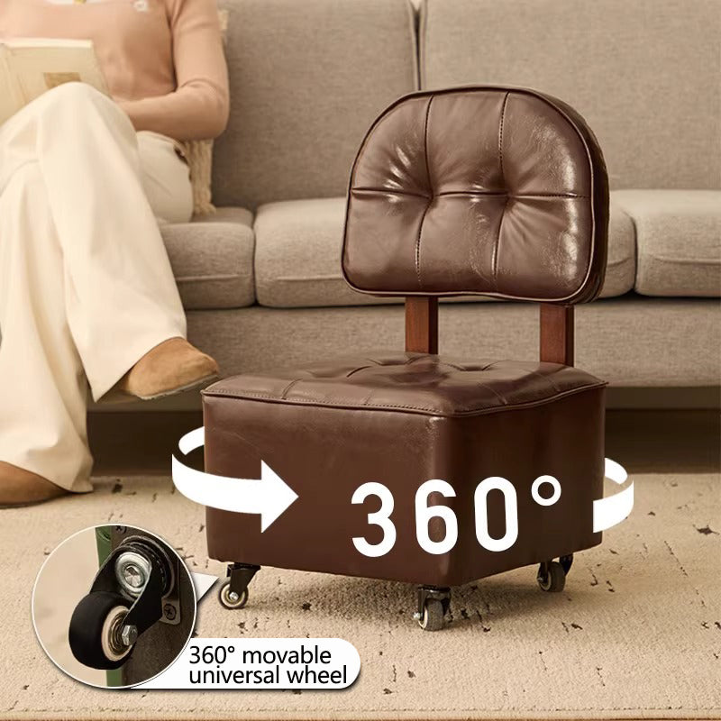 Swivel Rolling Stool Chair|360° Caster Wheel Small Chair|Portable Rolling Chair with Casters