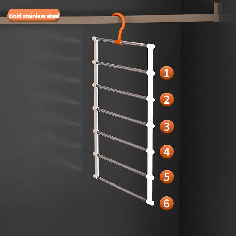 Foldable Multi-Layer Pants Rack – Space-Saving Stainless Steel Hanger