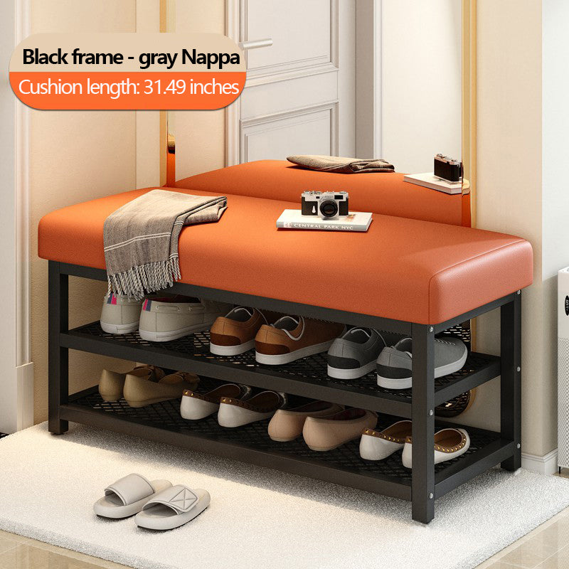 Shoe Changing Bench with Storage Shelves