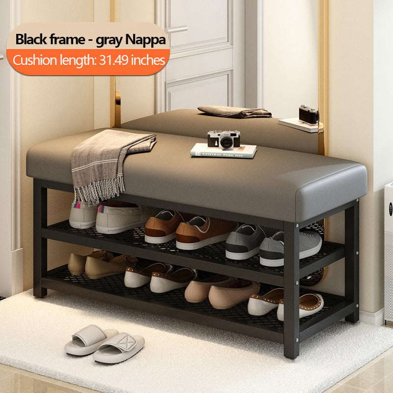 Shoe Changing Bench with Storage Shelves