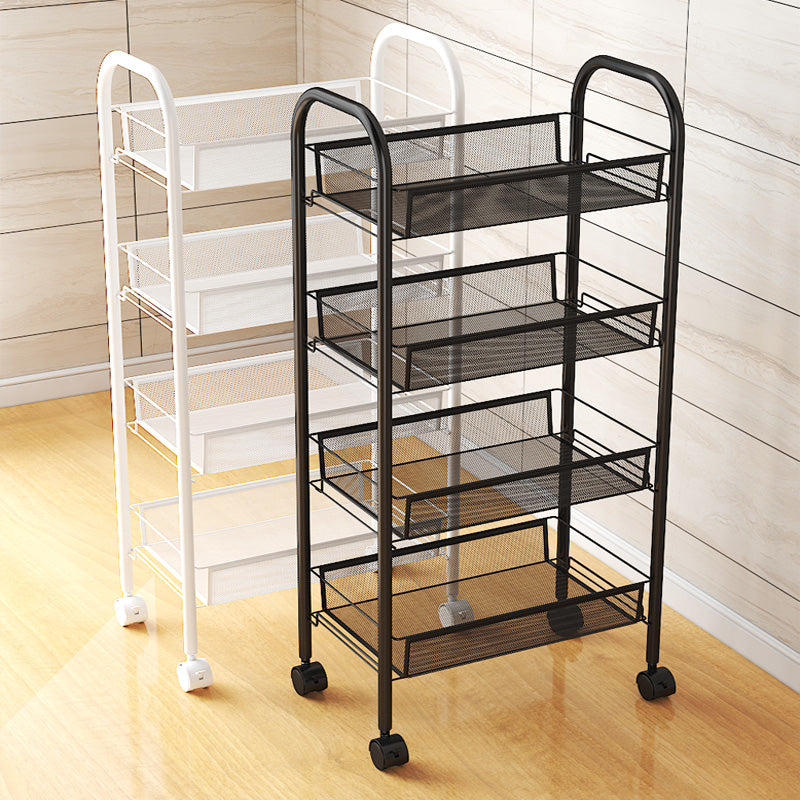 3/4/5 Tier Rolling Storage Trolley Rack | Multi-Function Metal Organizer with 360° Rotating Wheels for Kitchen, Living Room, Bedroom