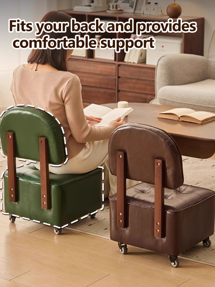 Swivel Rolling Stool Chair|360° Caster Wheel Small Chair|Portable Rolling Chair with Casters